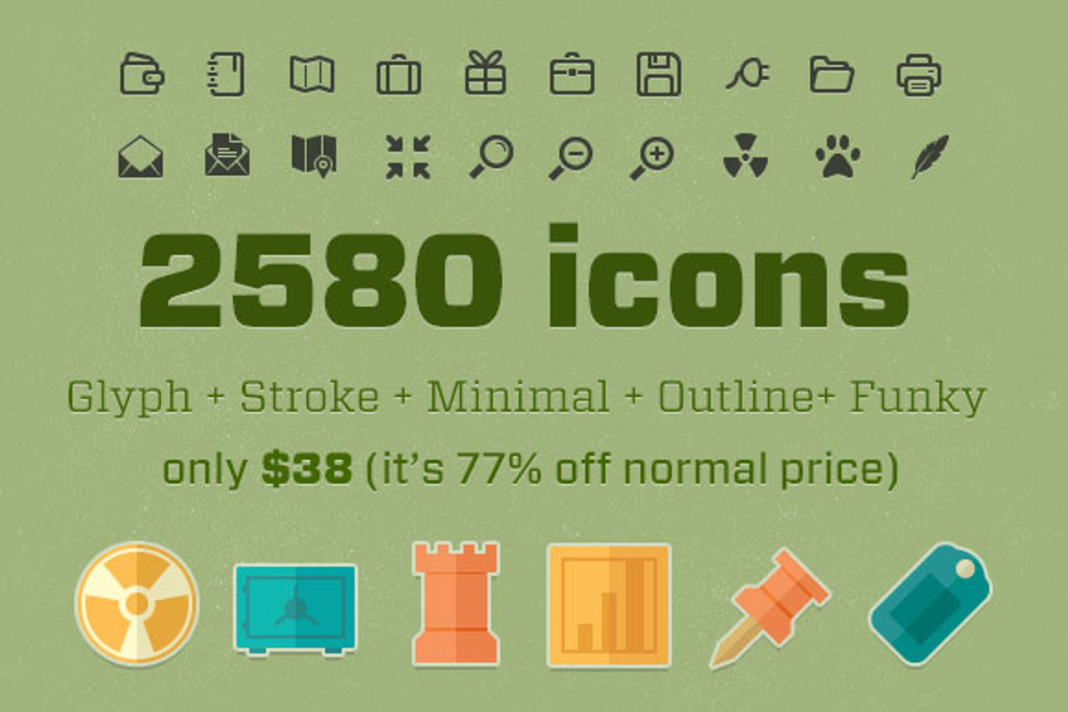 Flat Icon Bundle (2580+ icons), an Icon by SmartIcons (Photo 1 of 5)