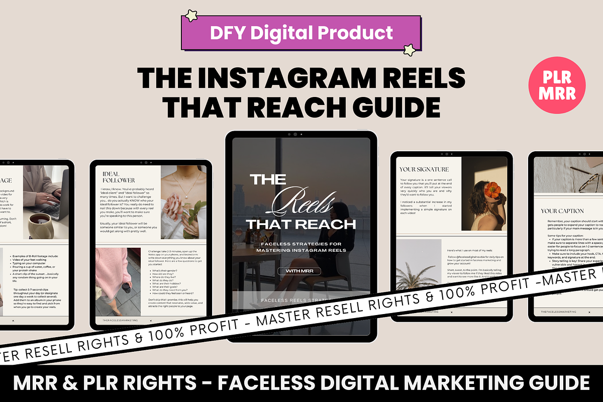 PLR Faceless Marketing That Sell MRR, a Marketing Template by Design By Hira (Photo 1 of 9)