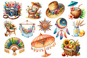 Bohemian Summer Clipart, an Illustration by Dream Creation (Thumbnail 4 of 4)
