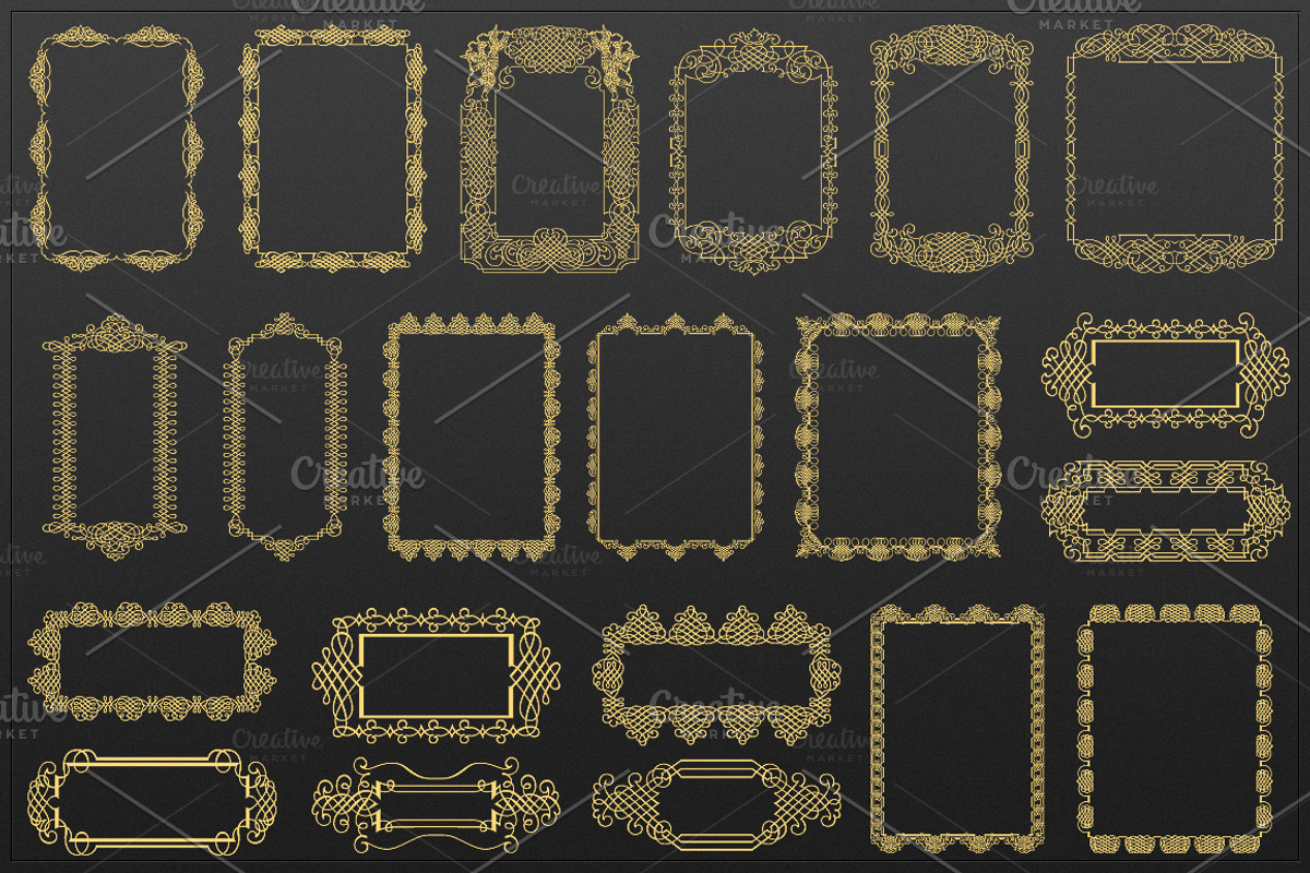 100 Calligraphic Vector Frames Set, a Decorative Illustration by Zver (Photo 2 of 6)