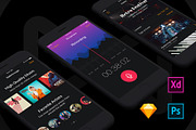 Musical Mobile UI Kit, an UI Kit Template by Just UI (Thumbnail 1 of 5)