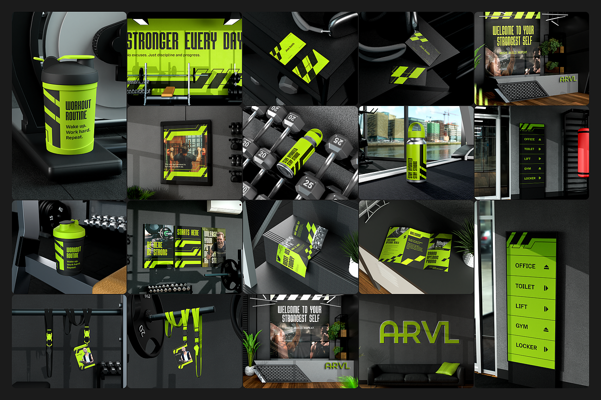 Branding Set Bundle at Gym Studio, a Mockup by Arvalamockup (Photo 4 of 11)