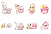 Pink Easter Gingham Ceramic Clipart, an Object Illustration by KennedyStudio (Thumbnail 2 of 5)