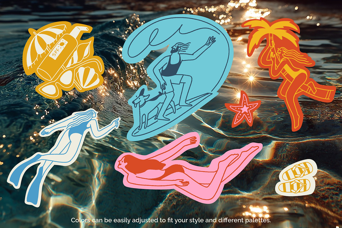 Warm Days: Summer Line Art, a Person Illustration by Olly Kava (Photo 6 of 10)