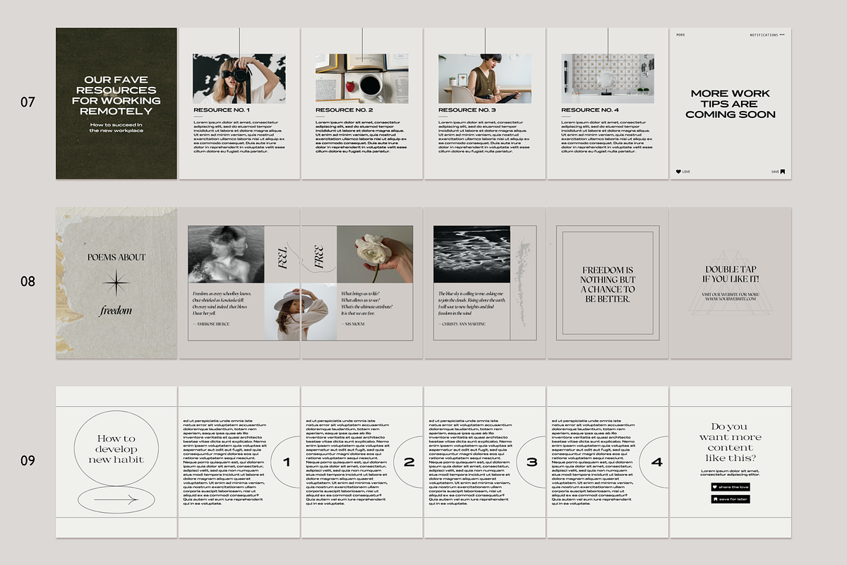Instagram Carousel kit and Quotes, a Social Media Template by Bonumo (Photo 6 of 17)