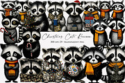 Christmas Cute Raccoon Clipart, an Illustration by Designworld (Thumbnail 1 of 5)