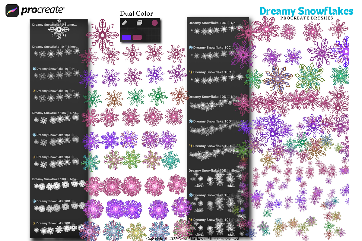 Procreate Dreamy Snowflakes Brushes, a Brush Add-On by Fashion Workshop Bkk (Photo 18 of 21)