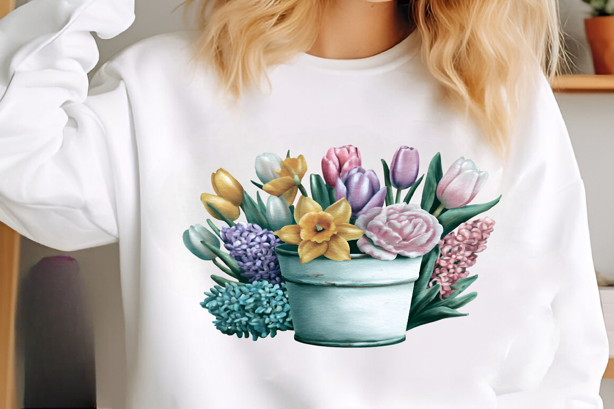 Watercolor spring flowers clipart, an Illustration by SinaCreation (Photo 4 of 7)