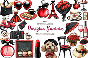 Parisian Summer Clipart, an Illustration by CreationArt (Thumbnail 1 of 5)