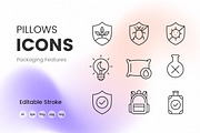 Pillow Feature Line Icons Set, an Outline Icon by Grand Design (Thumbnail 2 of 4)