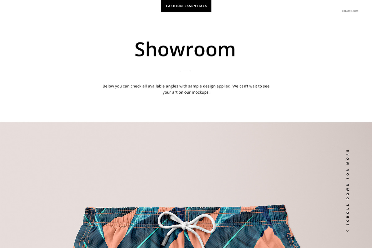 Men's Swim Trunks Mockup Set, a Bottom Mockup by creatsy5 (Photo 4 of 7)