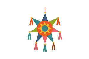 Colorful Mexican pinata star, an Object Illustration by GraphiShop