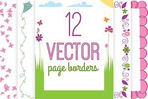 Vector Spring Page Borders