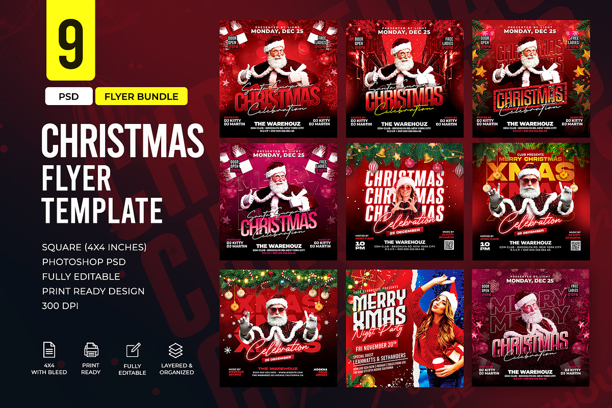 Christmas Flyer Bundle, a Flyer Template by Artonix (Photo 1 of 10)