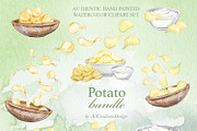 Potato Watercolor Clipart Bundle, a Food Illustration by ArtCreationsDesign (Thumbnail 3 of 6)