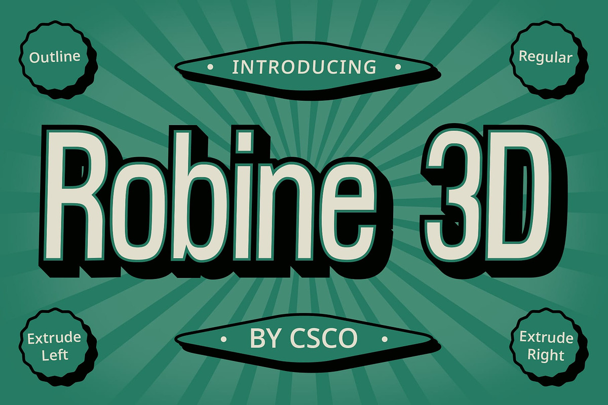 Robine 3D, a Sans Serif Font by Craft Supply Co. (Photo 1 of 8)