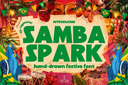 Samba Spark - Festive Cultural Font, a Handwritten Font by HipFonts (Thumbnail 1 of 10)