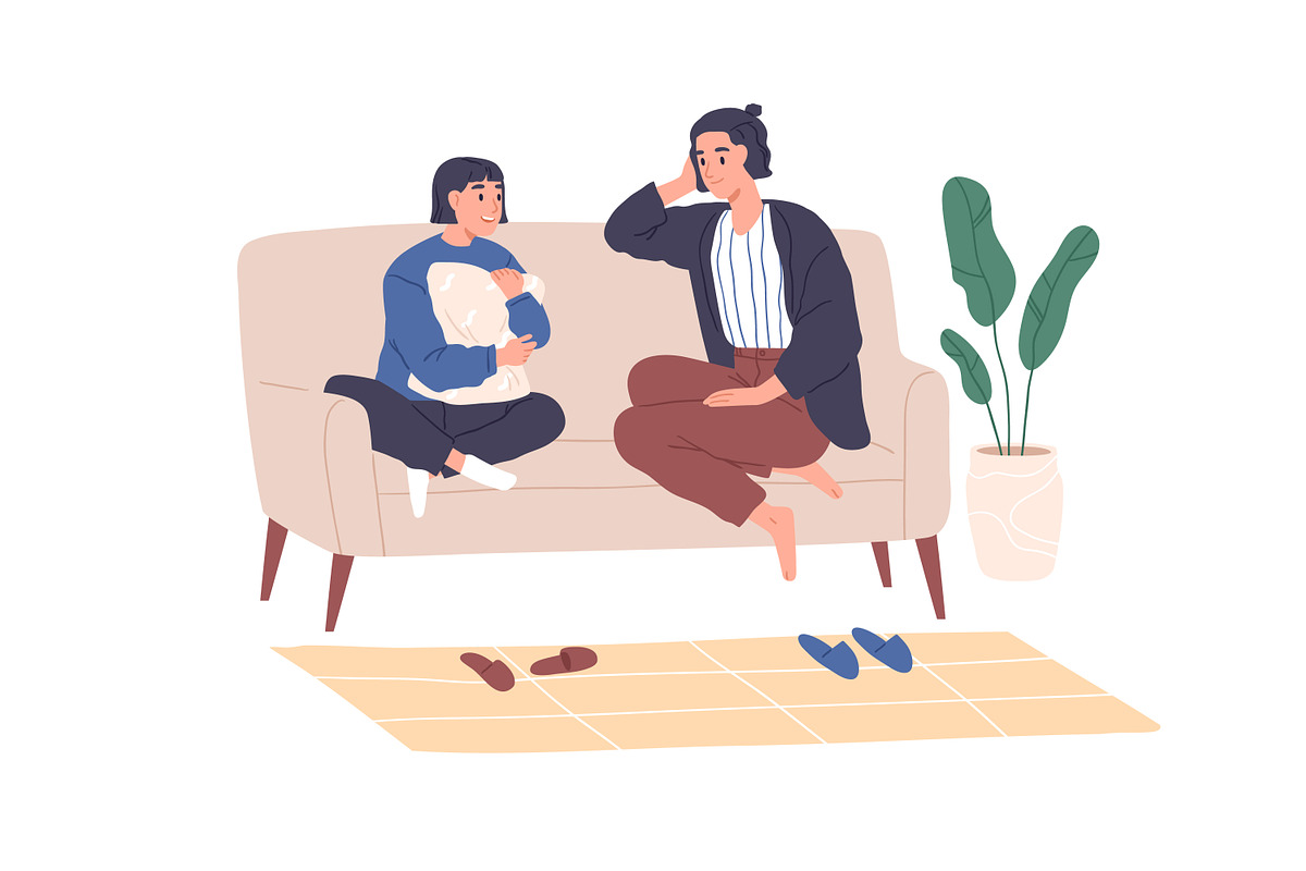 Parent - teenager relationships set, a Person Illustration by Good Studio (Photo 4 of 9)