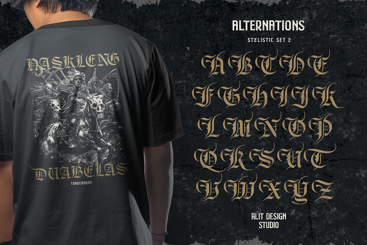 Braysilk Typeface, a Blackletter Font by alit design (Photo 7 of 22)