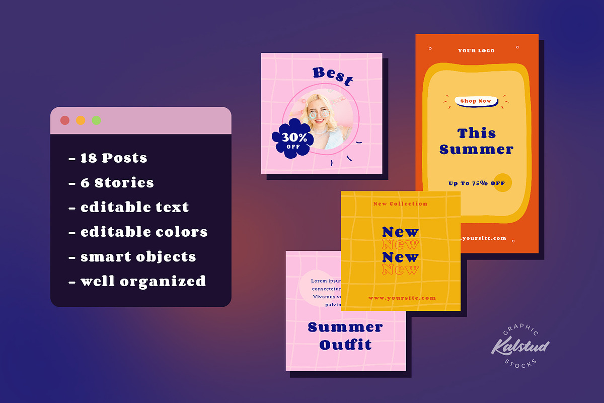 HITS - Summer Insta Template, a Social Media Template by Kalstud (Photo 2 of 5)