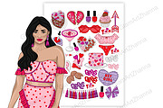 Galentines Stickers 2,25x1,5, a Stationery Template by GlamArtZhanna (Thumbnail 6 of 6)