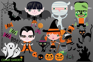 23 Halloween vector clip art