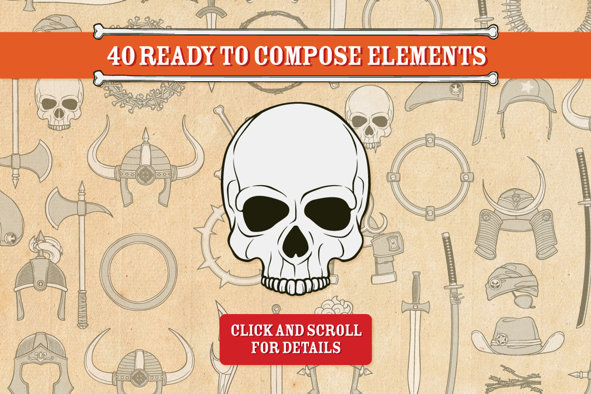 Customizable Skull Illustration, an Illustration by 611 Studio (Photo 2 of 4)