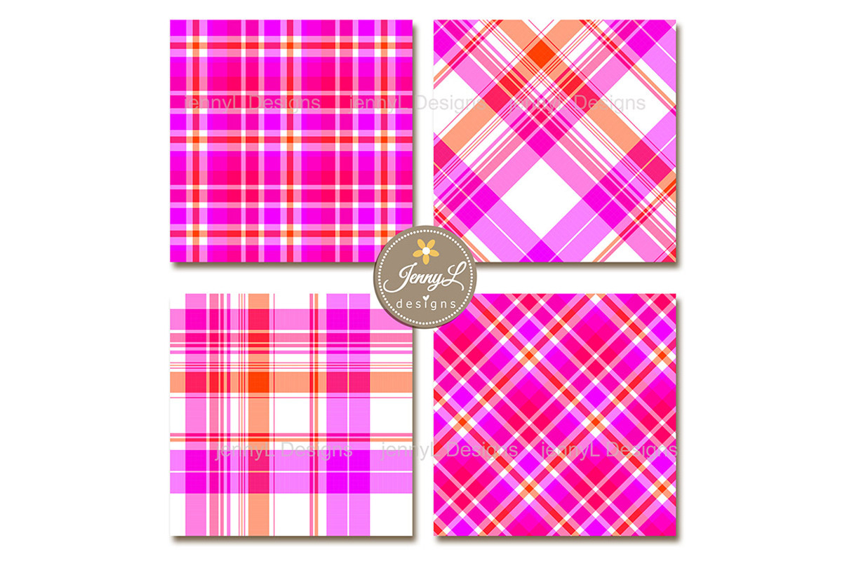 Neon Valentine Plaid Digital Papers, a Pattern Graphic by JennyL Designs (Photo 8 of 8)
