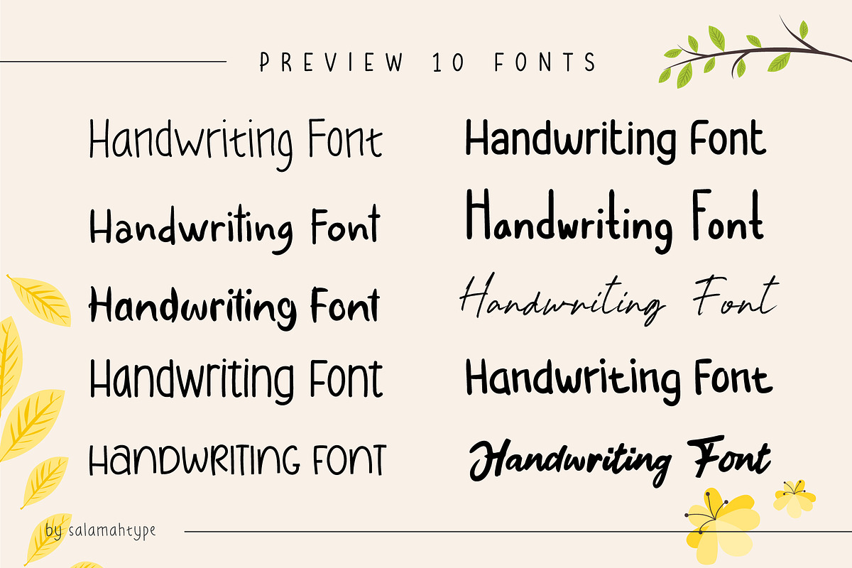 Cute Handwriting Font Bundle, a Handwritten Font by Salamahtype (Photo 2 of 7)