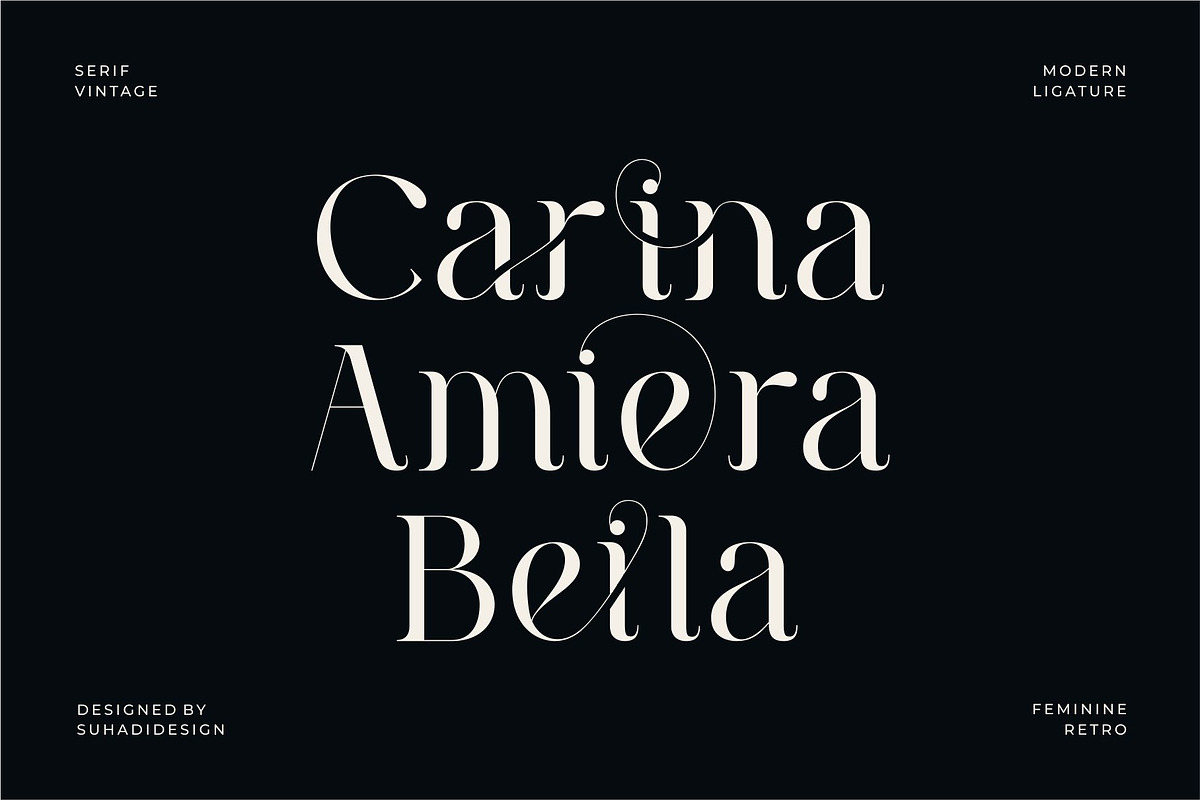 Milea Neira - Serif Vintage Ligature, a Serif Font by suhadidesign (Photo 7 of 11)