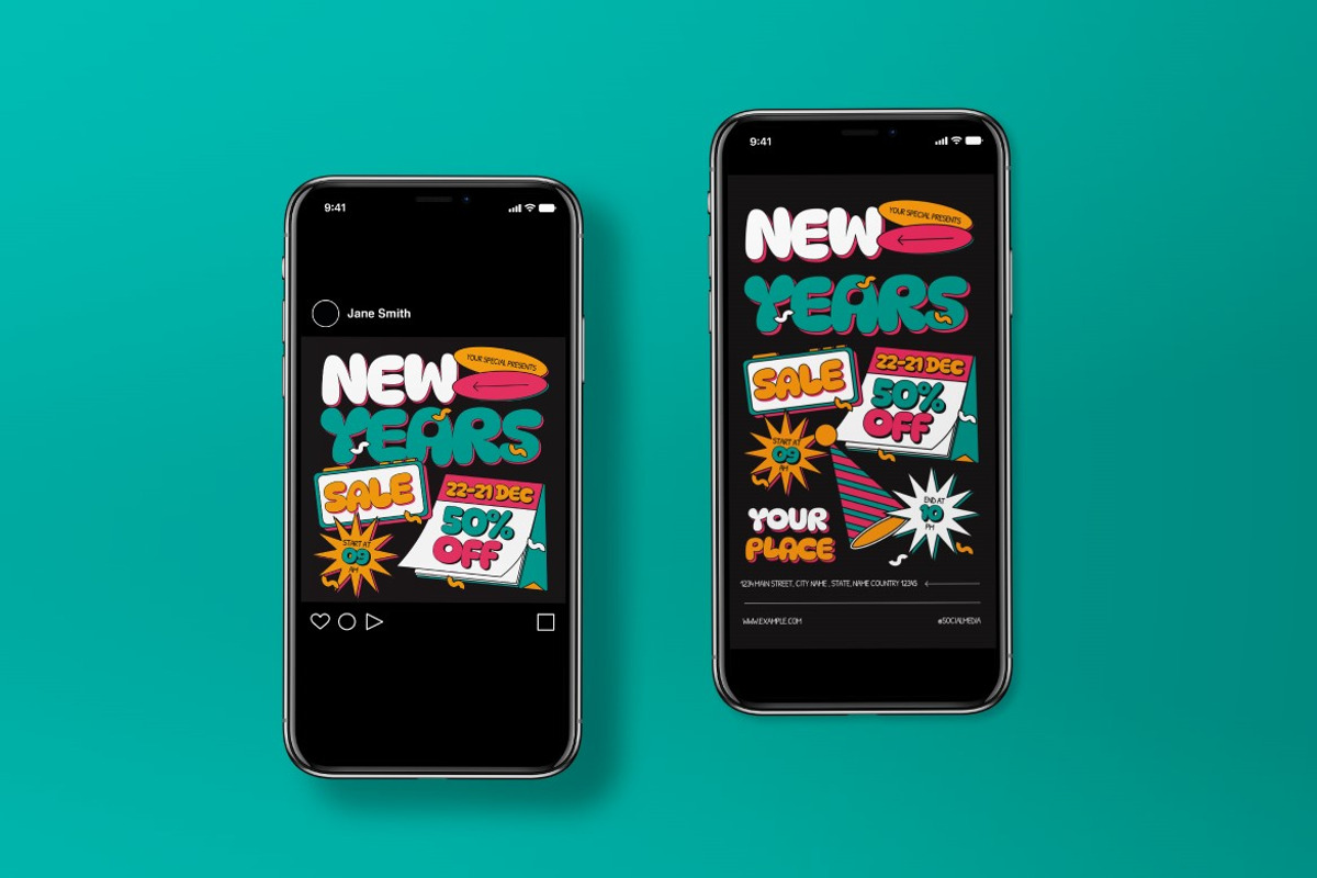 Black Green New Years Eve Flyer Set, a Flyer Template by graphicook (Photo 3 of 3)