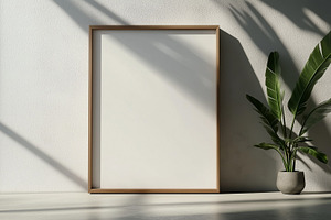 Blank wooden poster frame stands, a Background Photo by MistyDay