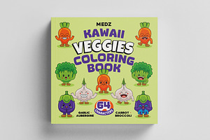 Kawaii Veggies Coloring Book 01