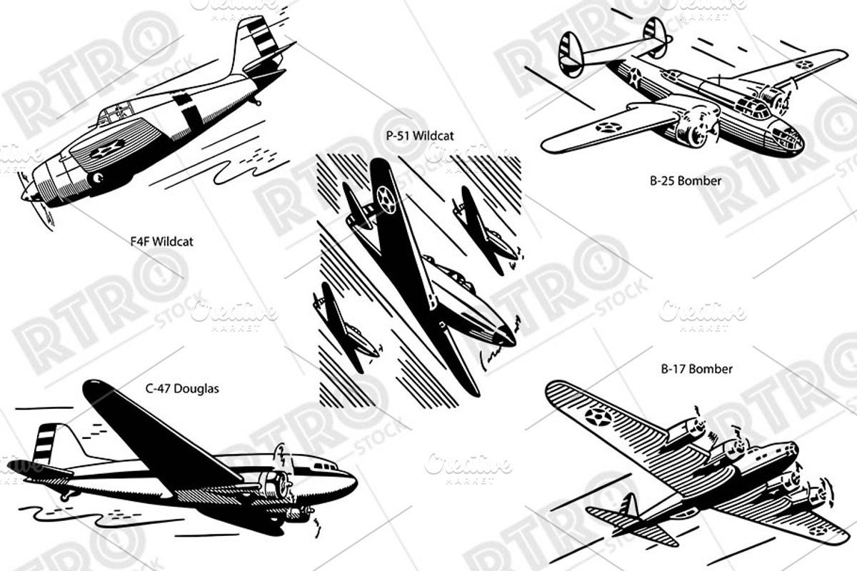 RTRO WWII Vehicles 1, a Transportation Illustration by RTRO Stock (Photo 3 of 5)
