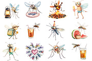 Summer Mosquitoes Clipart, an Illustration by Watercolor design (Thumbnail 2 of 5)