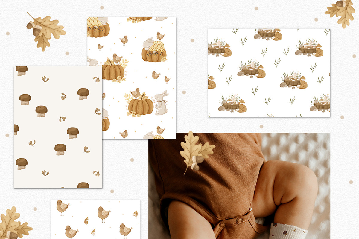 Warm Autumn baby collection, an Animal Illustration by polikarpovaart (Photo 8 of 14)
