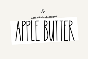 Apple Butter Tall Handwritten Font