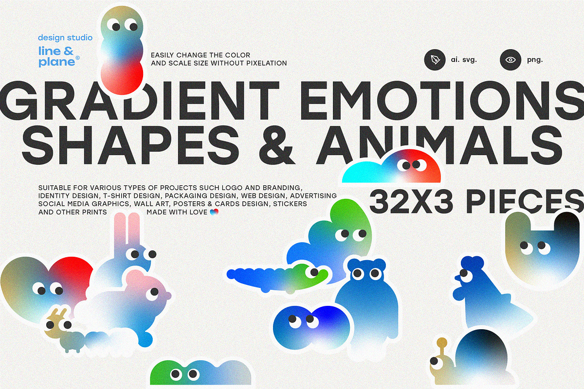 Gradient Emojis Shapes 32 Pieces, an Object Graphic by line & plane (Photo 1 of 8)