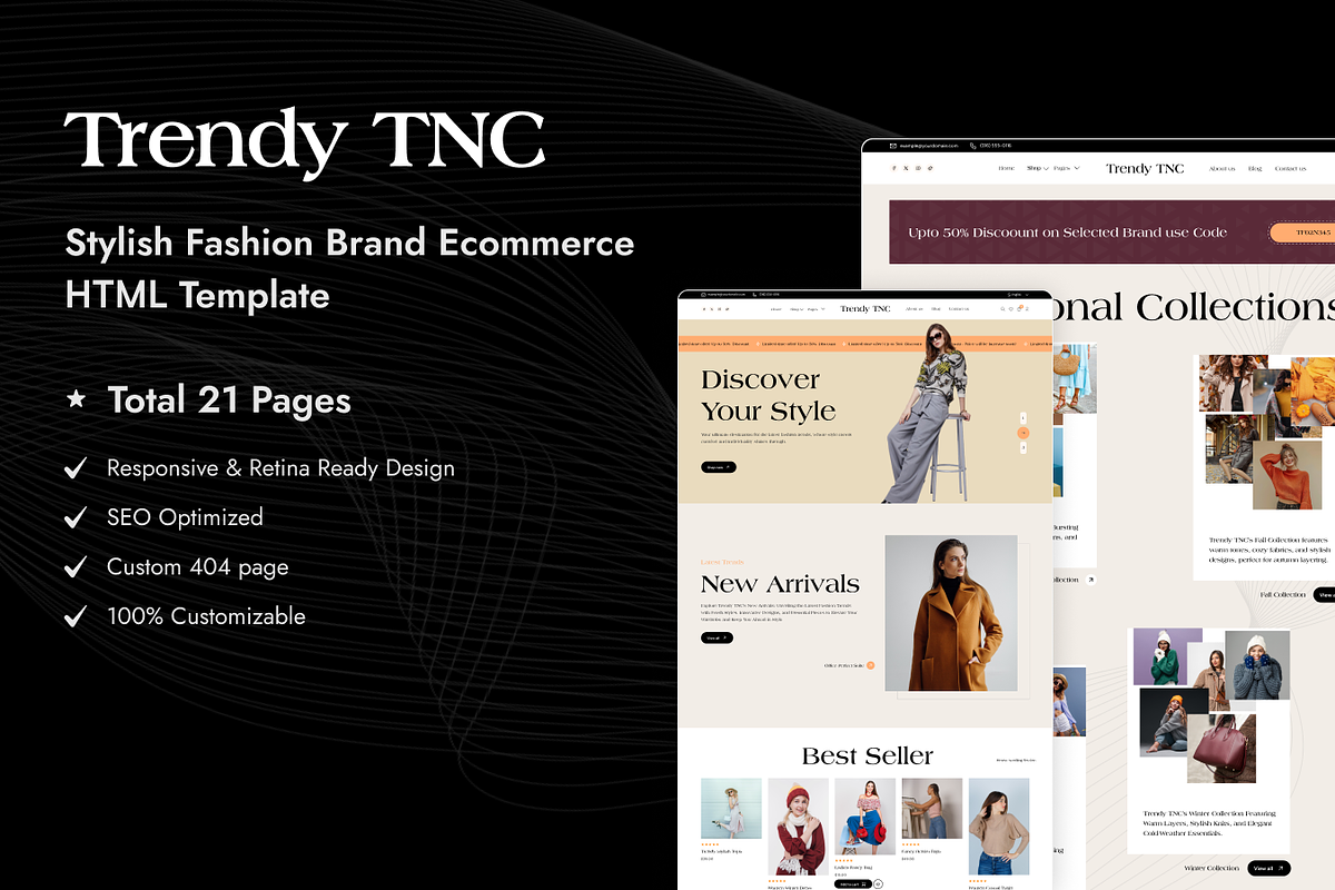 Trendy TNC, Fashion Website Template, a HTML Template by TNCFlow (Photo 1 of 5)