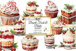 Deserts Foods And Drinks Clipart