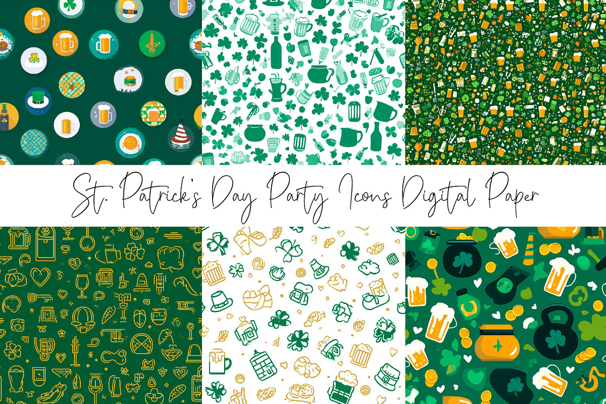 St. Patrick’s Day Party Icons Patter, a Texture Illustration by DreamPrint404 (Photo 2 of 8)