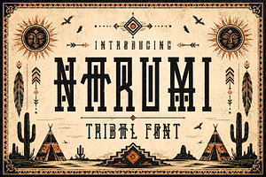 Narumi - Abstract Tribal Display, a Slab Serif Font by HipFonts