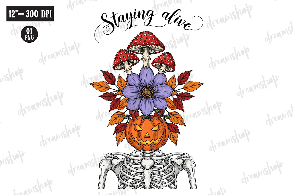 Skeleton Halloween Sublimation Bundl, an Illustration by CreationArt (Photo 10 of 10)