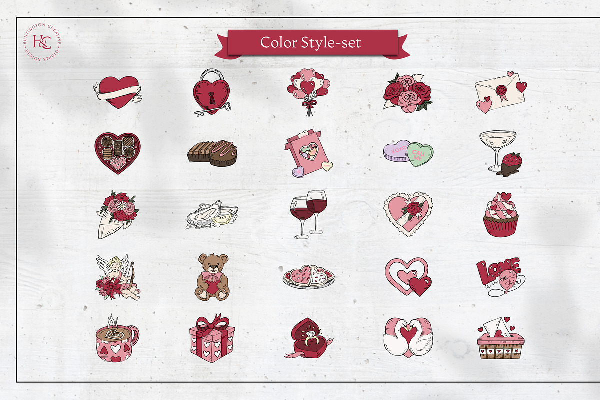 Hand Drawn Valentine's Day Images, a Seasonal Illustration by H&C Drawings & Designs (Photo 10 of 15)