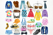 Watercolor Clothes Clipart, Fashion, an Object Graphic by Paulaparaula (Thumbnail 2 of 3)