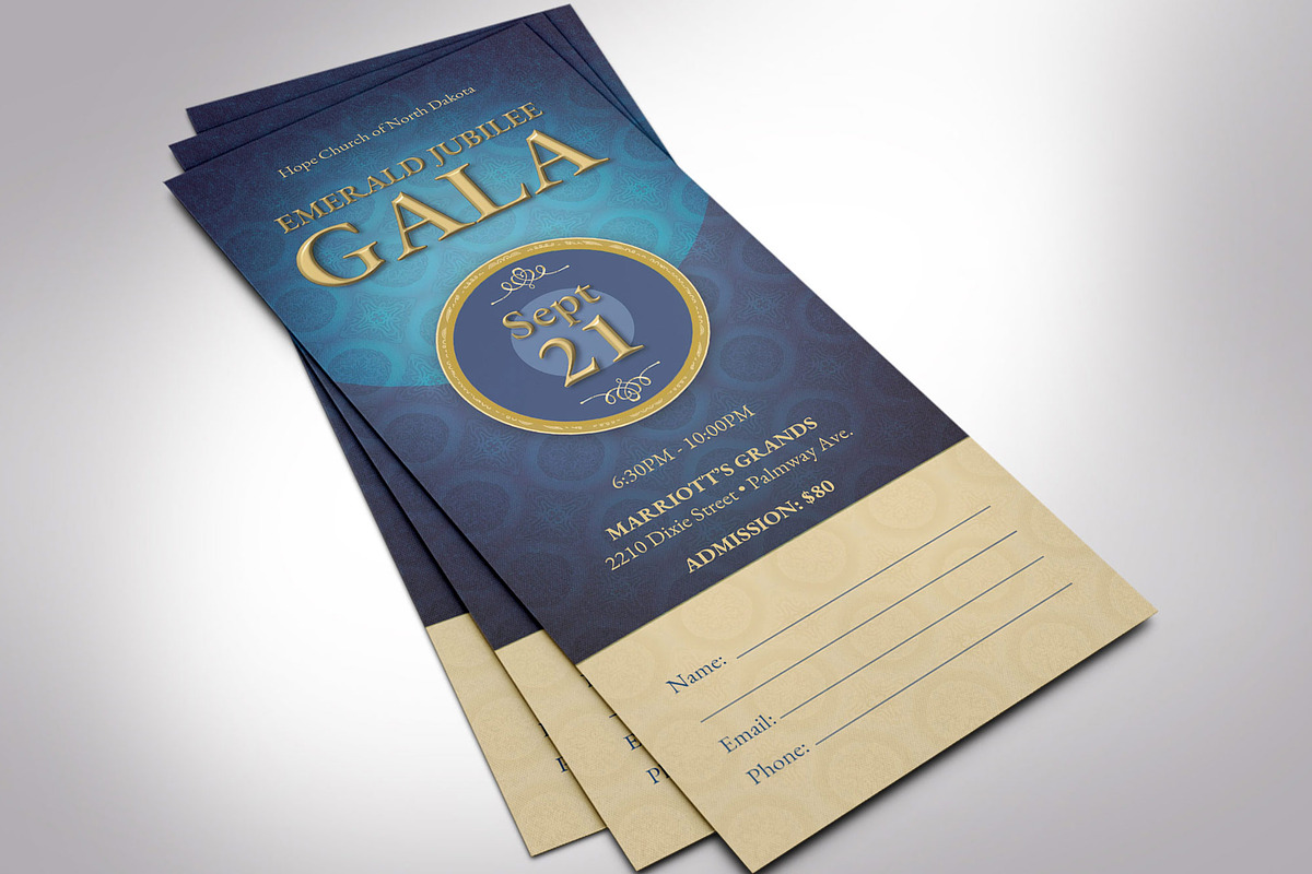 Anniversary Banquet Ticket Word, a Card Template by Four C Graphic (Photo 7 of 10)