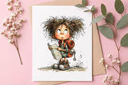 Whimsical Traveler Girl Clipart PNG, a Seasonal Illustration by Canvas Craft (Thumbnail 10 of 10)