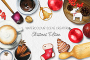 Watercolour Christmas Scene Creator, a Decorative Illustration by adrika.illustration (Thumbnail 1 of 7)