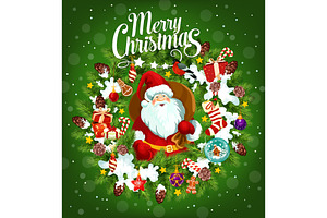 Holiday Poster With Santa Claus