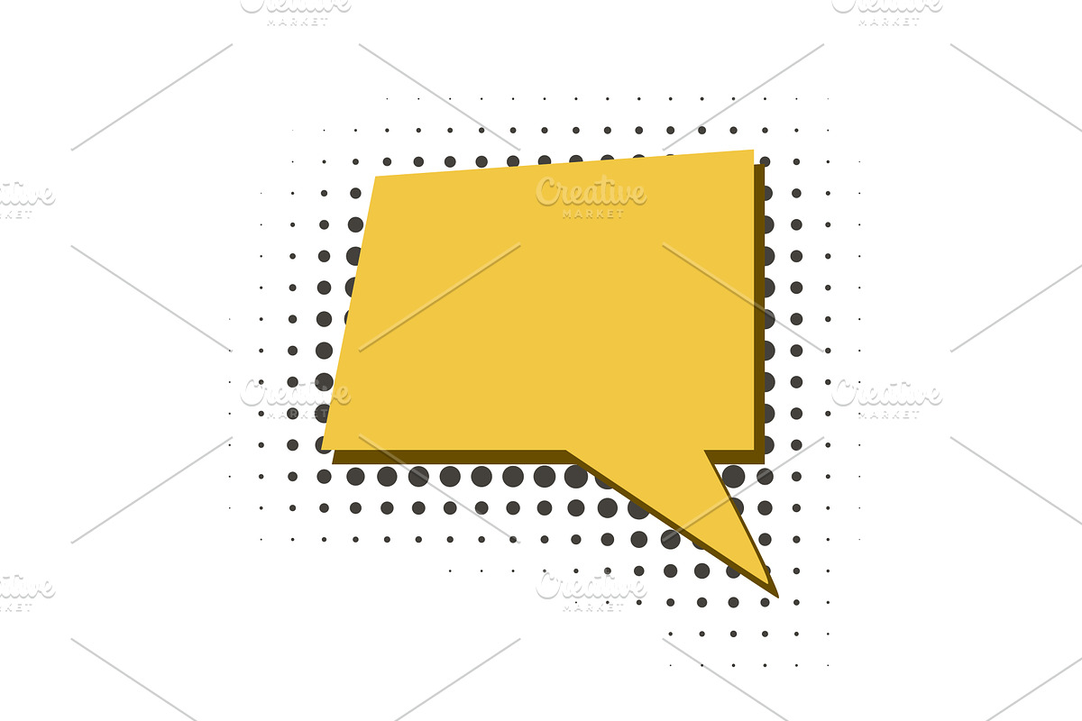 Yellow conversational dialog box in, an Illustration by Tati_Kli